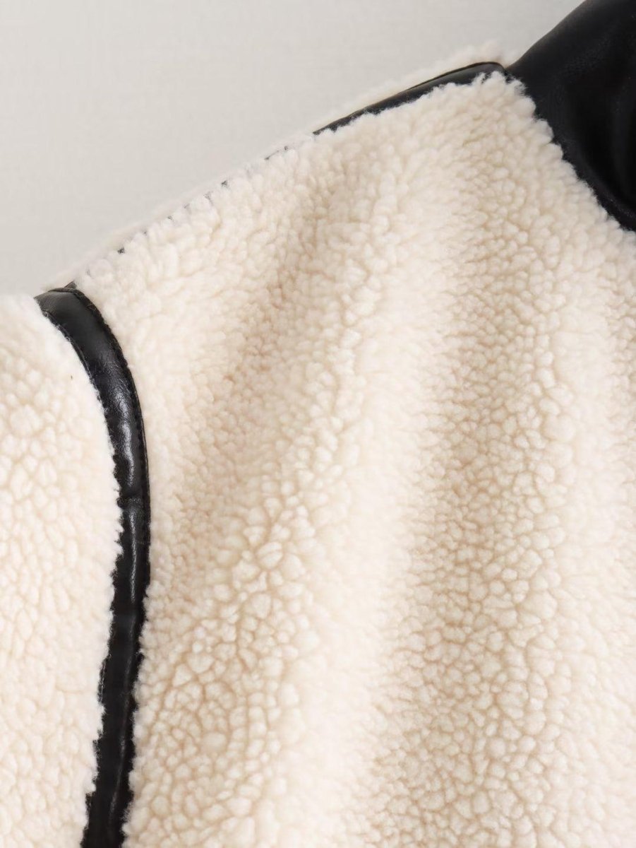 Women's Lamb Wool Effect Jacket Coat - AmiraMart