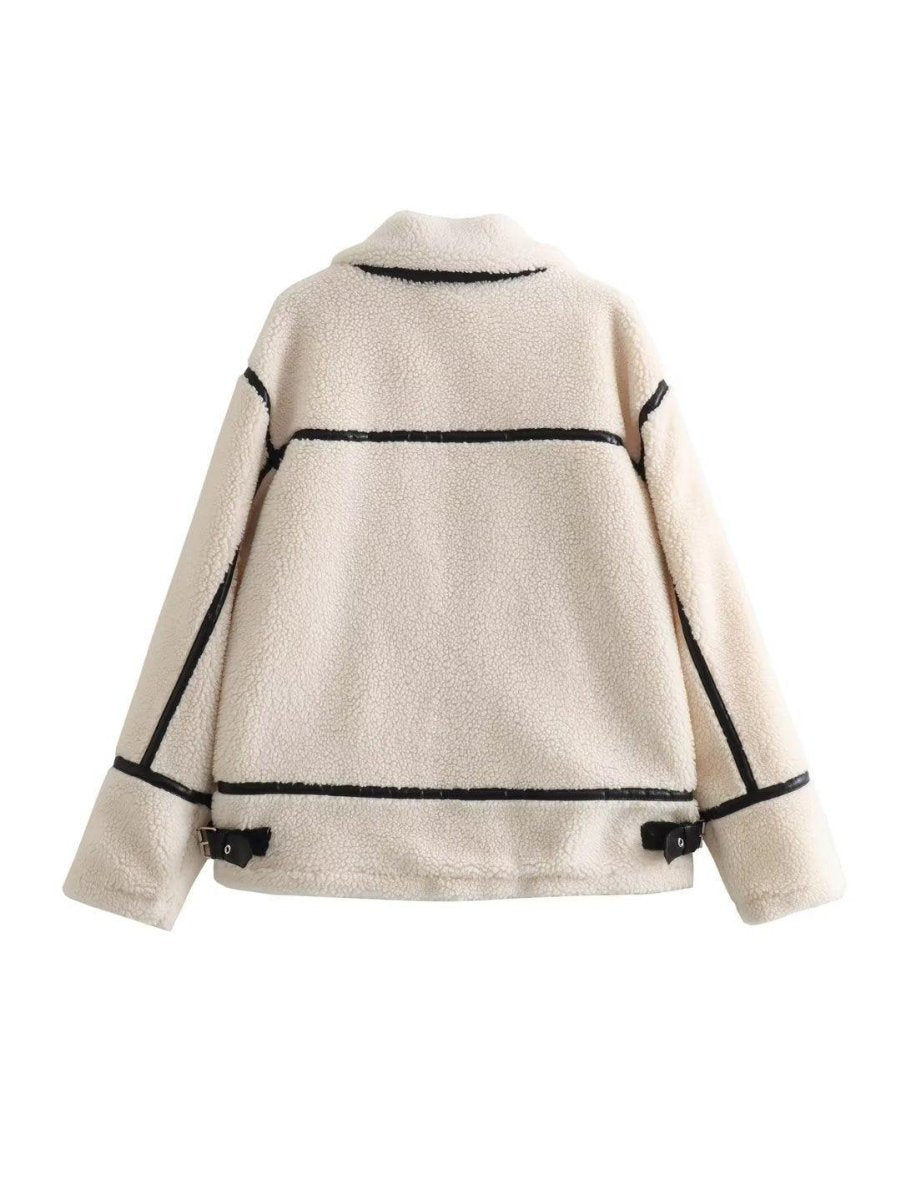 Women's Lamb Wool Effect Jacket Coat - AmiraMart