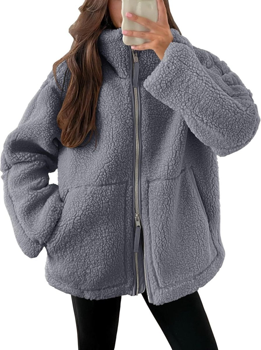 Women’s Lapel Fleece Jacket - AmiraMart