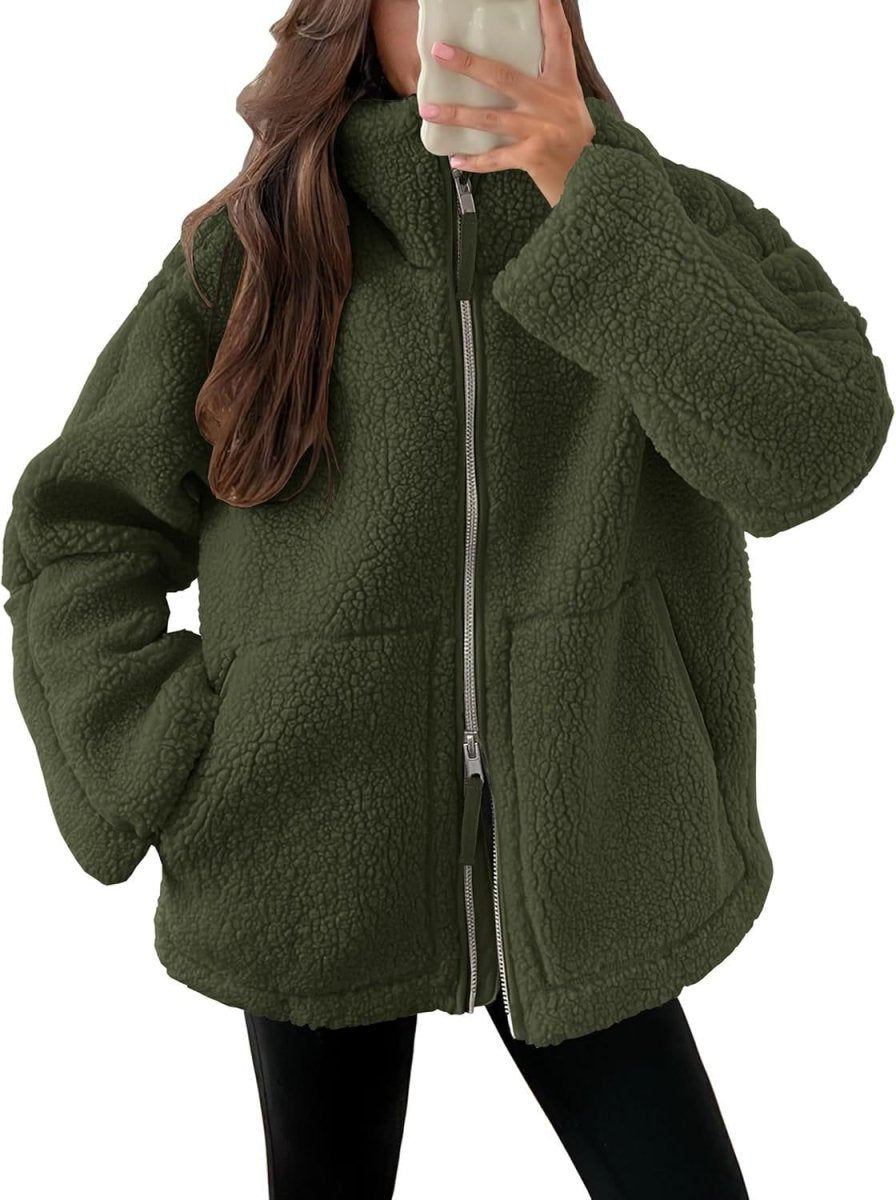 Women’s Lapel Fleece Jacket - AmiraMart