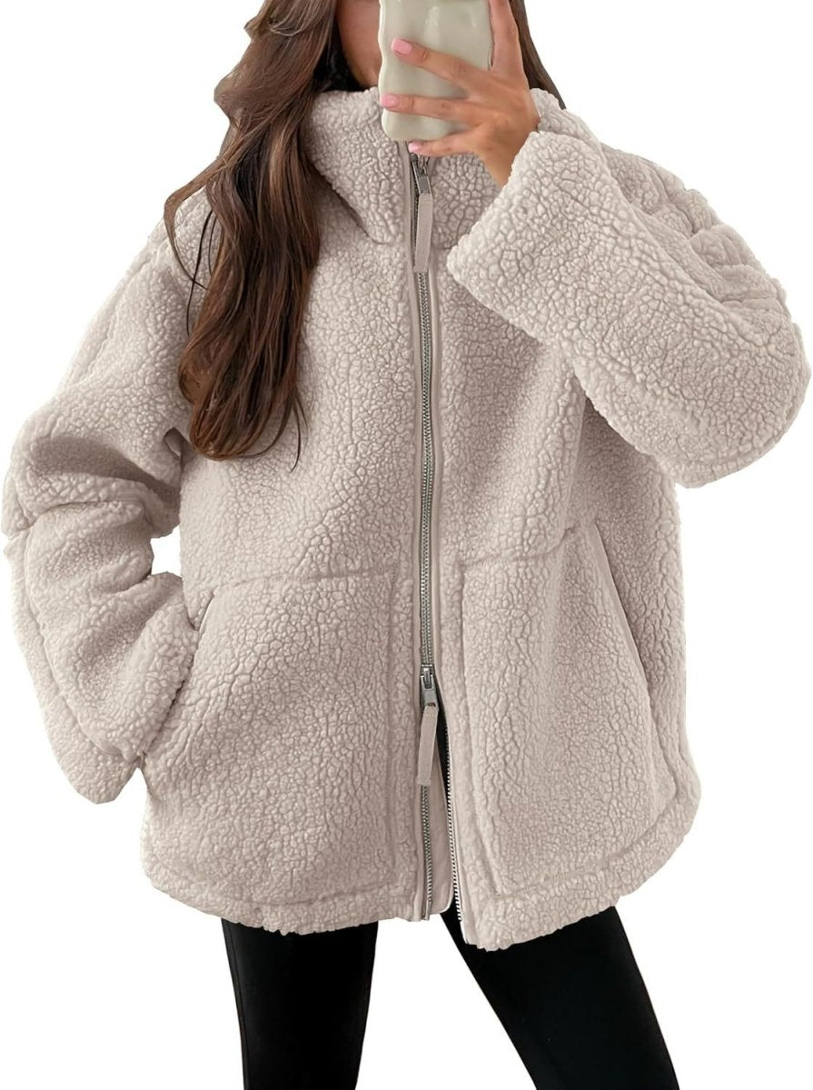 Women’s Lapel Fleece Jacket - AmiraMart