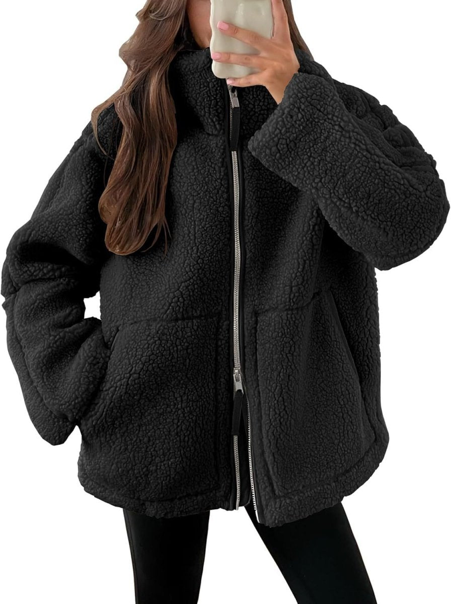 Women’s Lapel Fleece Jacket - AmiraMart