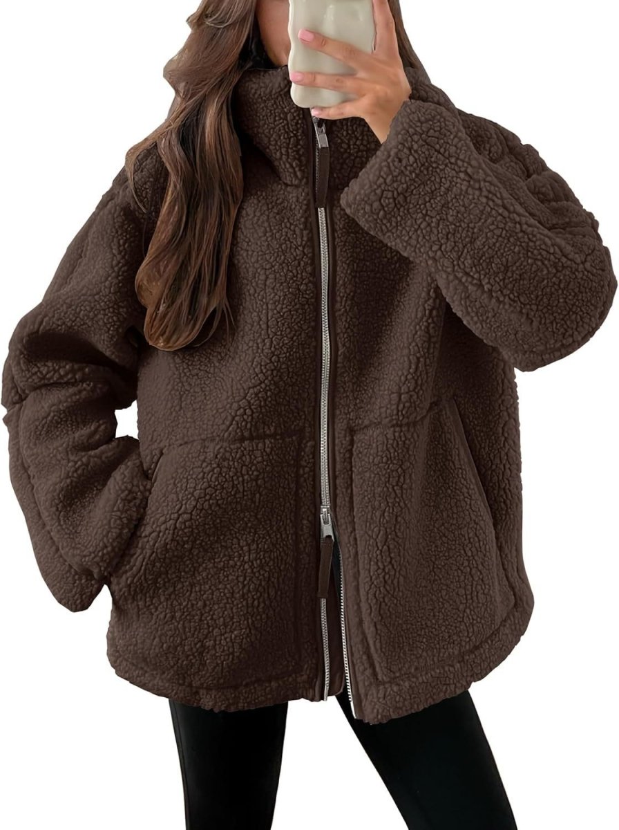 Women’s Lapel Fleece Jacket - AmiraMart