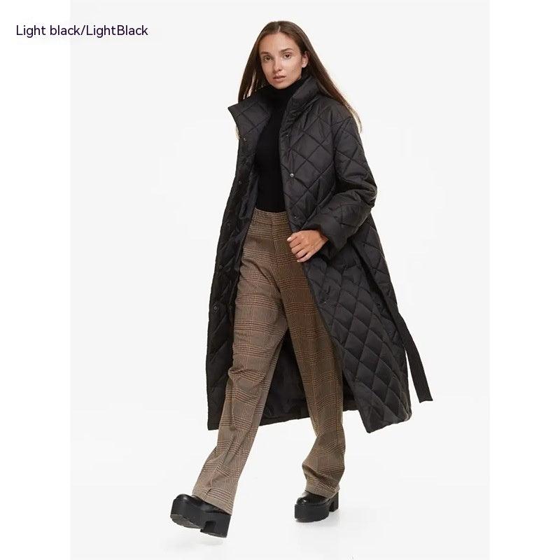 Women's Long Hooded Long Sleeve Single - breasted Loose Cotton Coat - AmiraMart
