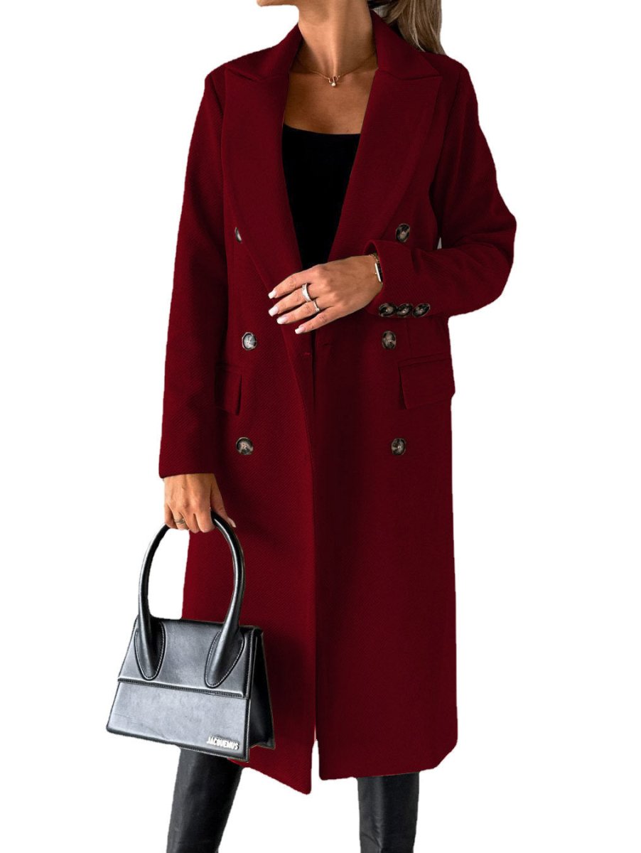 Women’s Long Sleeve Lapel Coat - AmiraMart