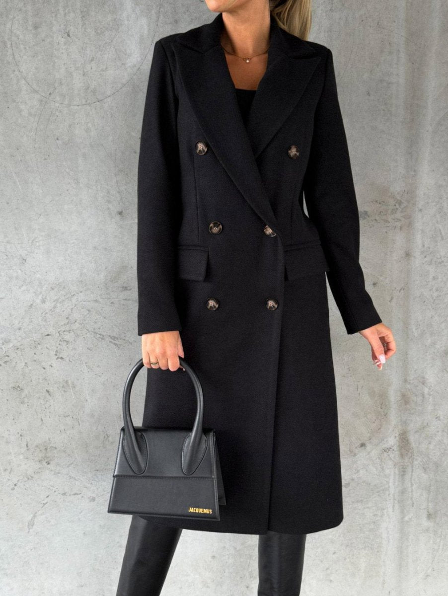 Women’s Long Sleeve Lapel Coat - AmiraMart