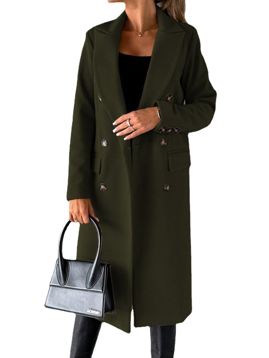Women’s Long Sleeve Lapel Coat - AmiraMart