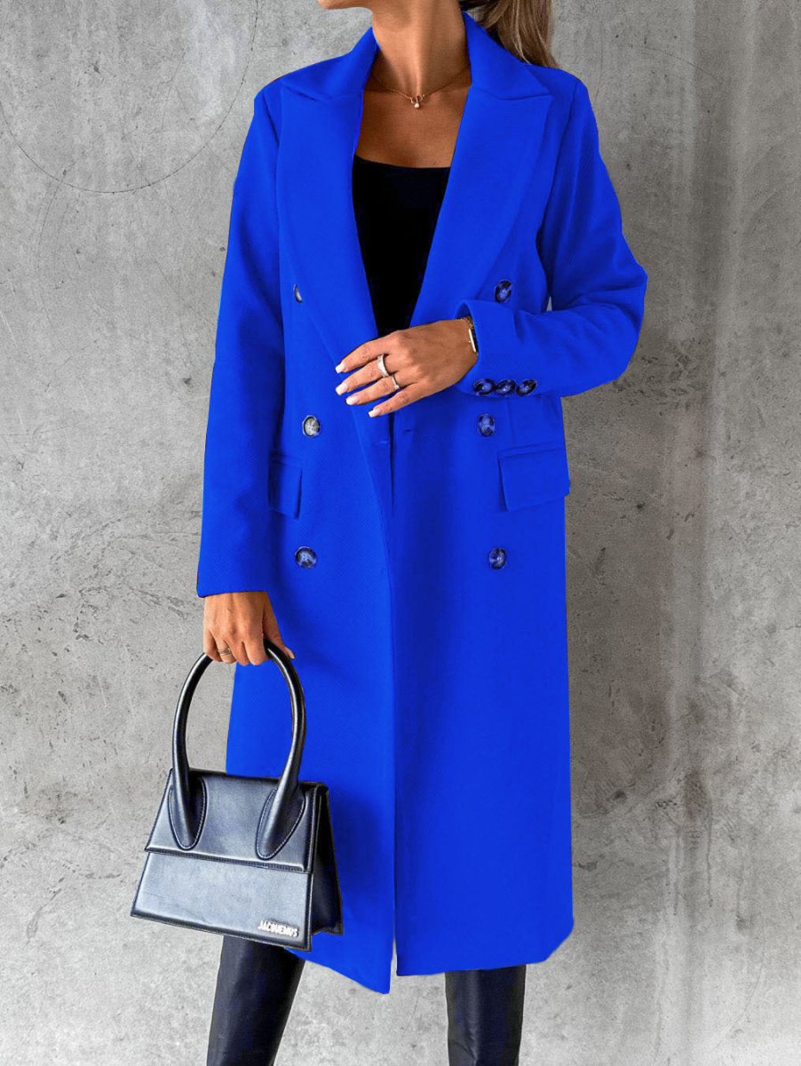 Women’s Long Sleeve Lapel Coat - AmiraMart