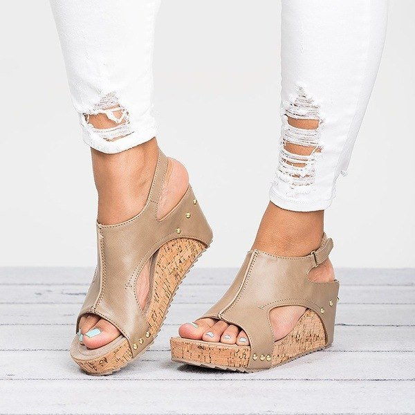 Women’s Open Toe Wedge Sandals | Comfortable Summer - AmiraMart