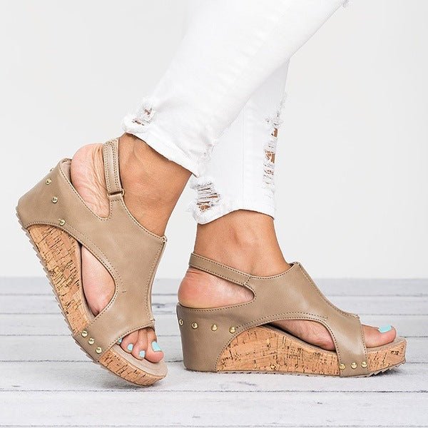 Women’s Open Toe Wedge Sandals | Comfortable Summer - AmiraMart