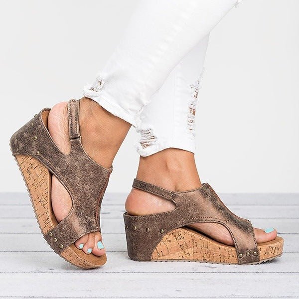 Women’s Open Toe Wedge Sandals | Comfortable Summer - AmiraMart