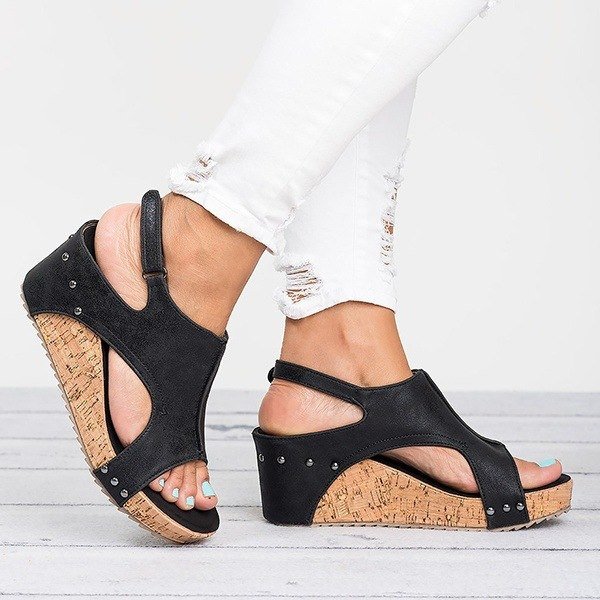 Women’s Open Toe Wedge Sandals | Comfortable Summer - AmiraMart