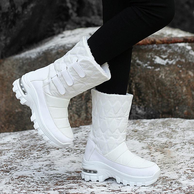 Women's outdoor plus velvet high top snow boots - AmiraMart