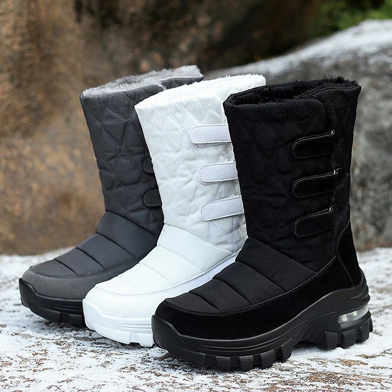 Women's outdoor plus velvet high top snow boots - AmiraMart