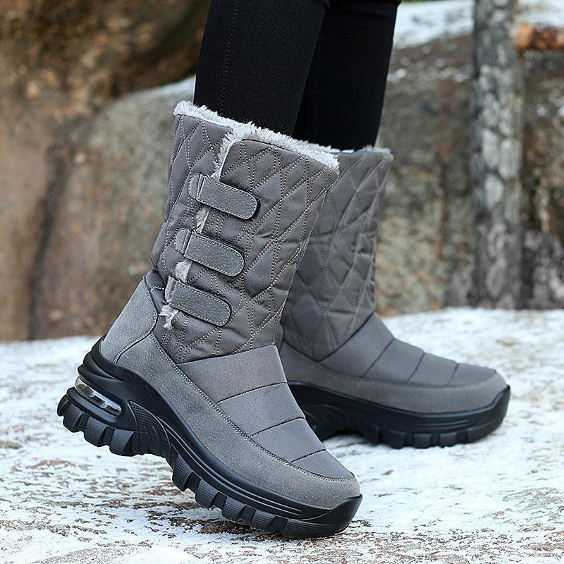 Women's outdoor plus velvet high top snow boots - AmiraMart