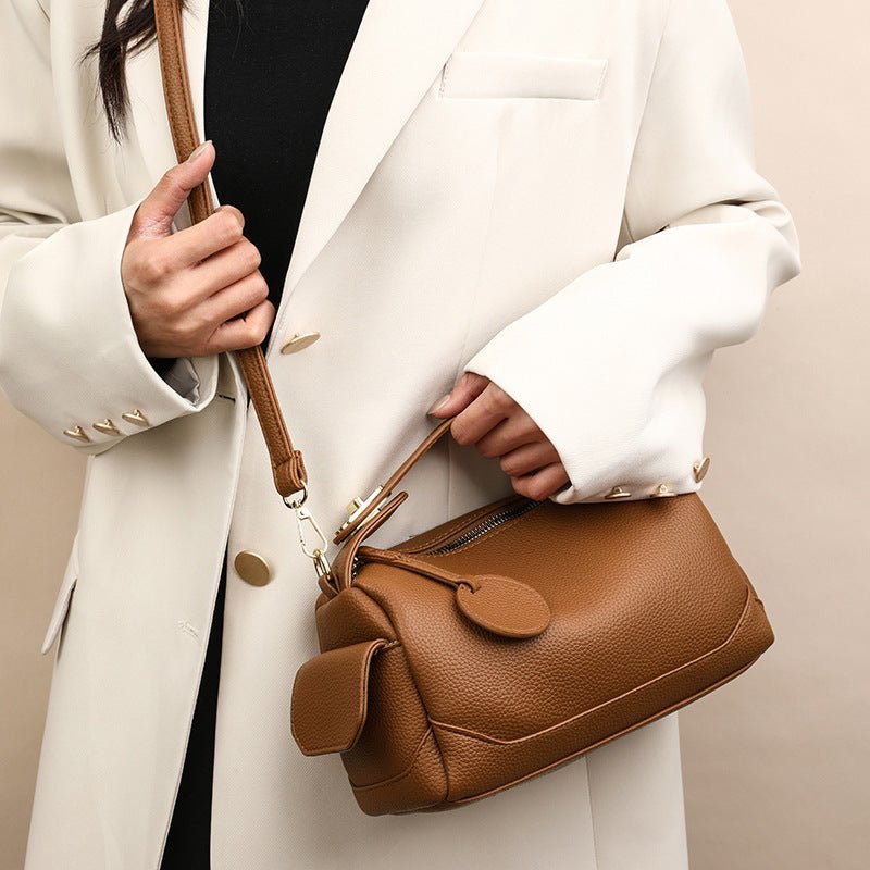 Women’s Pillow Shoulder Bag – Soft Leather & Spacious - AmiraMart