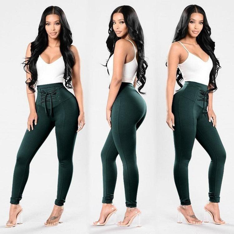 Women's Plus Size Pure Color Cotton Trousers - AmiraMart