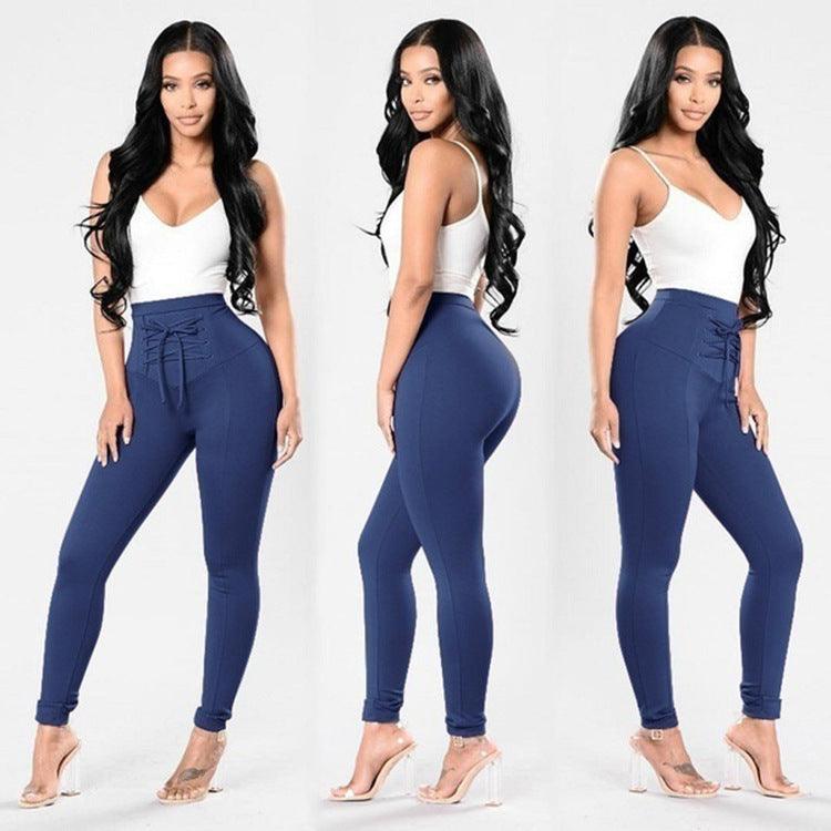 Women's Plus Size Pure Color Cotton Trousers - AmiraMart