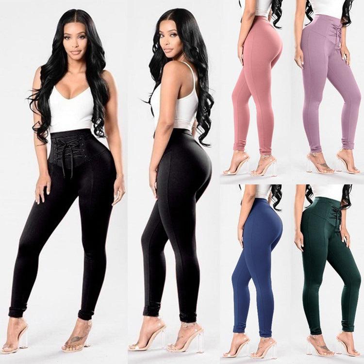 Women's Plus Size Pure Color Cotton Trousers - AmiraMart