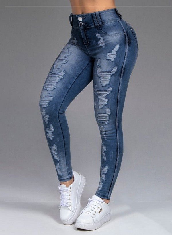 Women's Ripped Stretch Jeans - AmiraMart