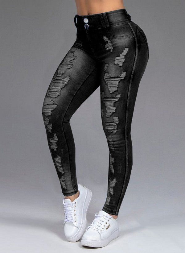 Women's Ripped Stretch Jeans - AmiraMart