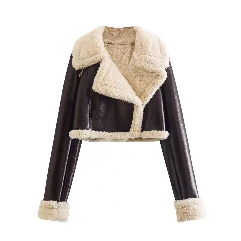 Women's Short Lapel Long Sleeve Jacket - AmiraMart