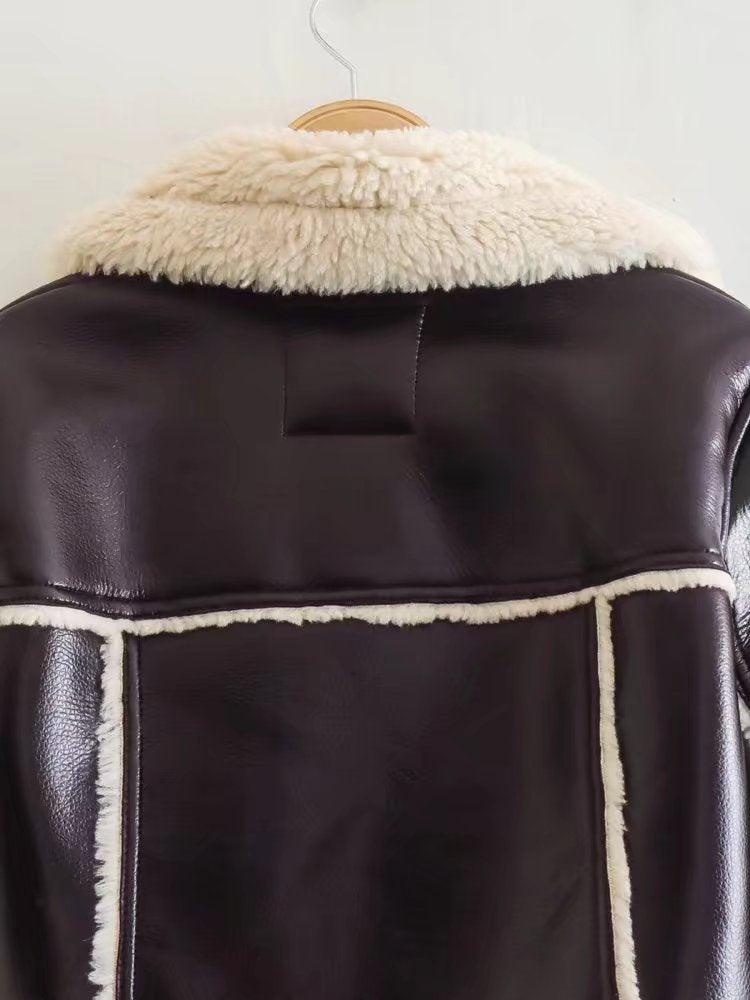 Women's Short Lapel Long Sleeve Jacket - AmiraMart