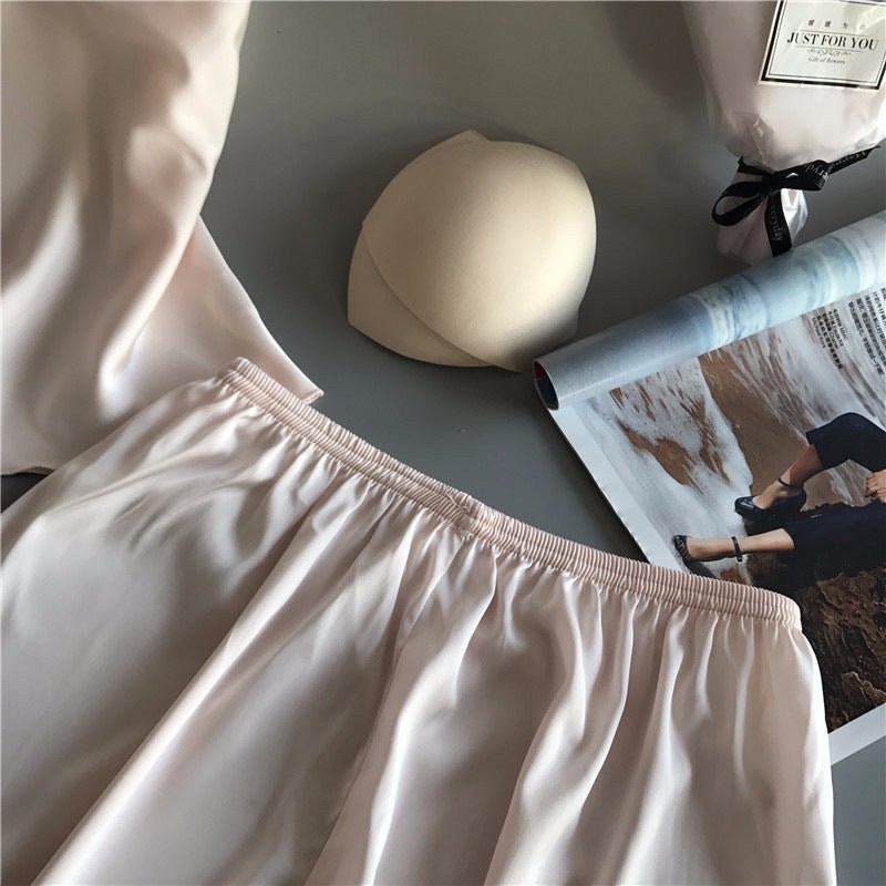 Women's Silk Sling Loungewear Set - AmiraMart