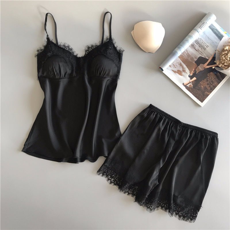 Women's Silk Sling Loungewear Set - AmiraMart