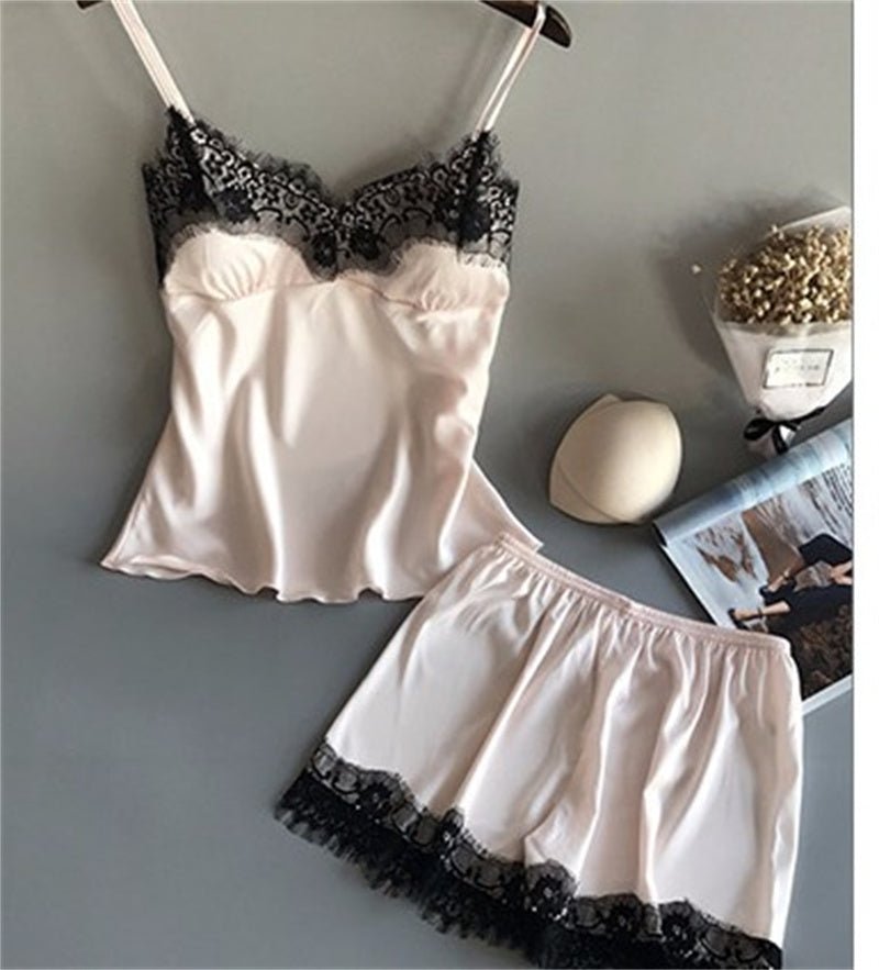 Women's Silk Sling Loungewear Set - AmiraMart