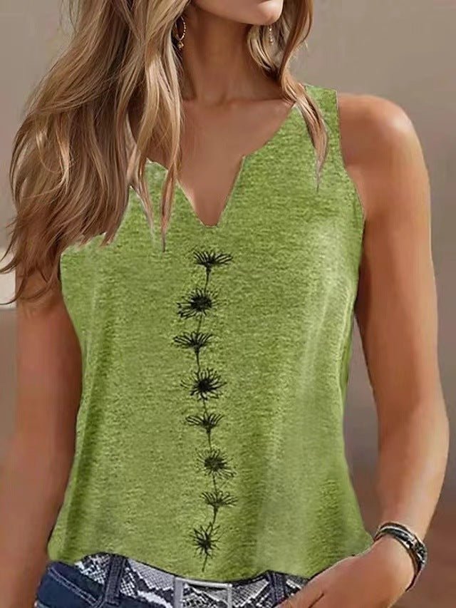 Women’s Sleeveless V - Neck Tee - AmiraMart