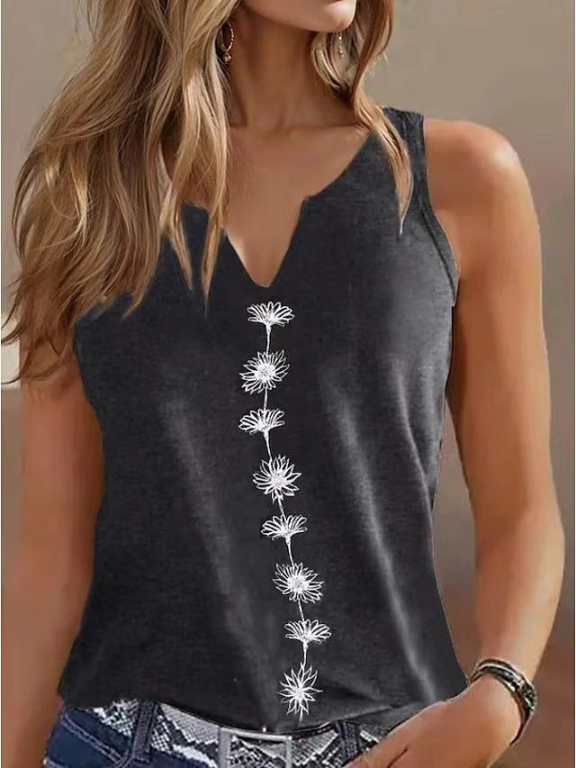 Women’s Sleeveless V - Neck Tee - AmiraMart