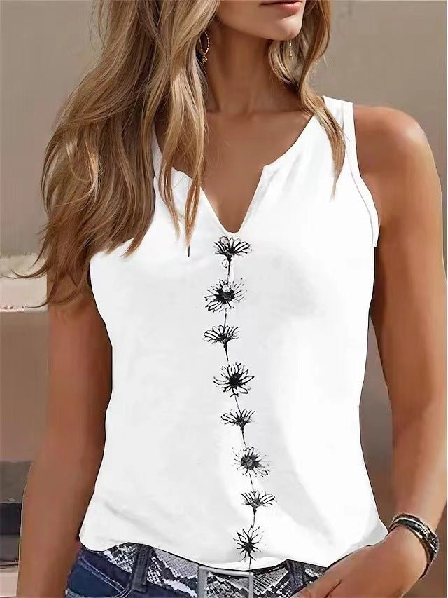 Women’s Sleeveless V - Neck Tee - AmiraMart