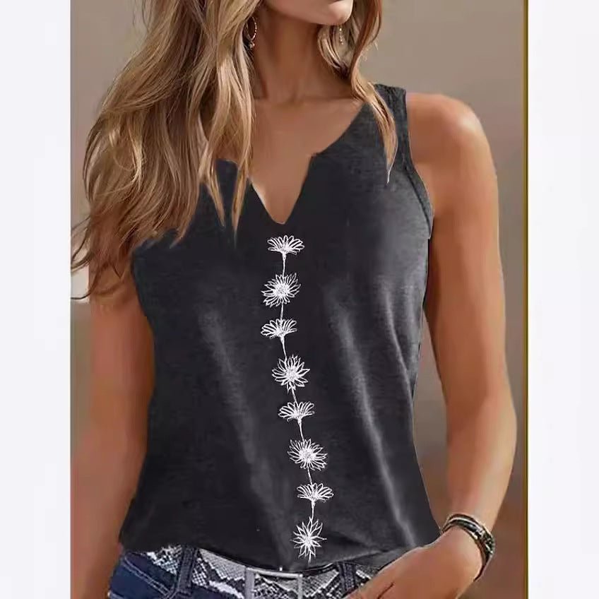 Women’s Sleeveless V - Neck Tee - AmiraMart