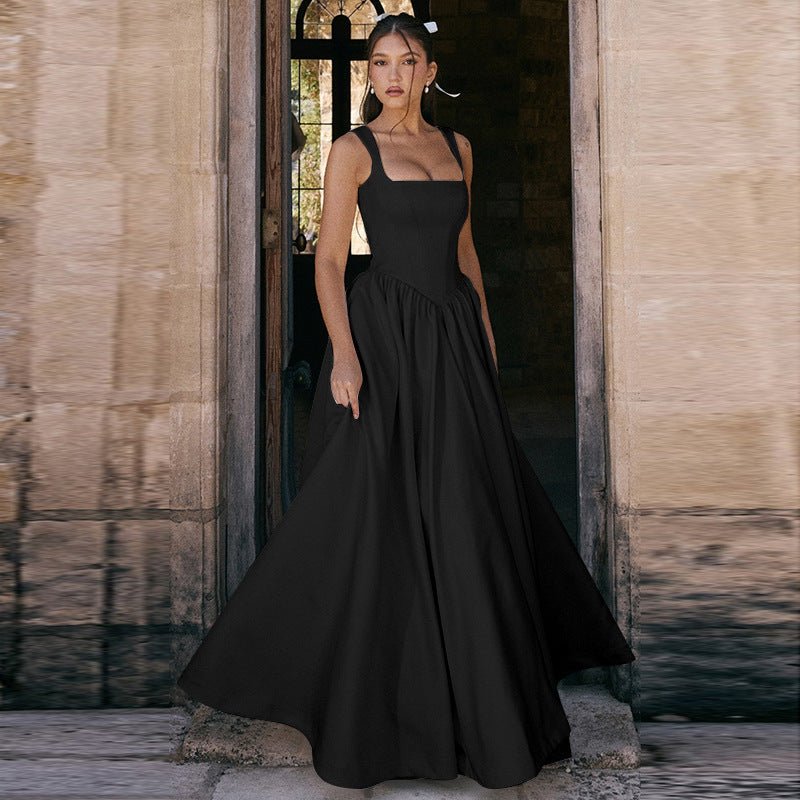 Women’s Slim - Fit Solid Dress – Elegant & Versatile - AmiraMart