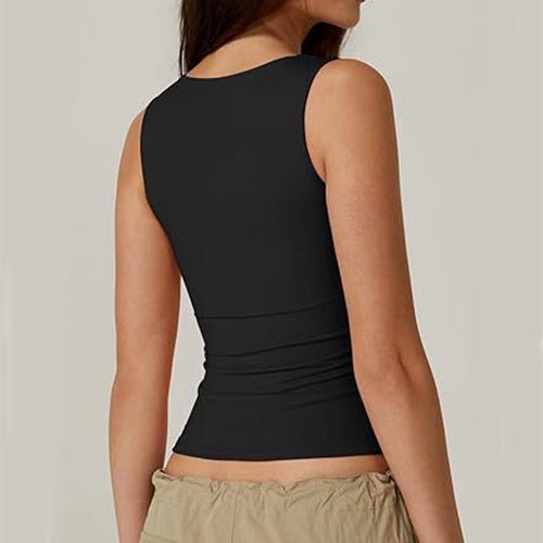 Women’s Square - Neck Sleeveless Top - AmiraMart