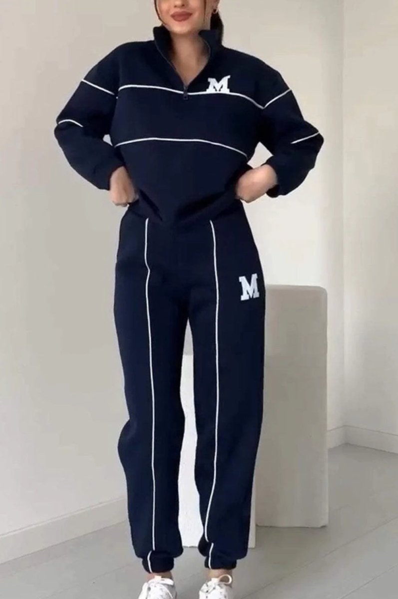 Women's Sweater Letter Long Sleeve Sports Suit - AmiraMart