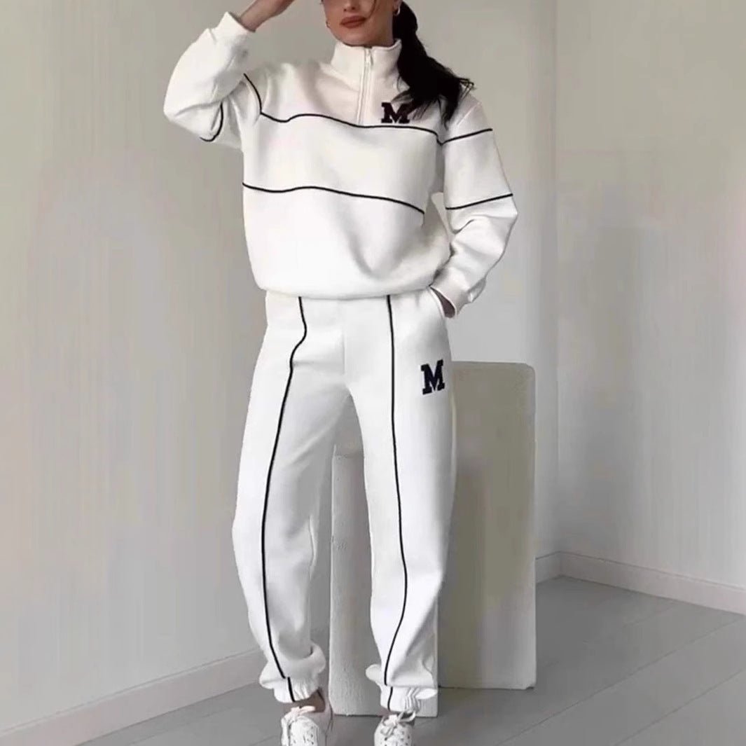 Women's Sweater Letter Long Sleeve Sports Suit - AmiraMart