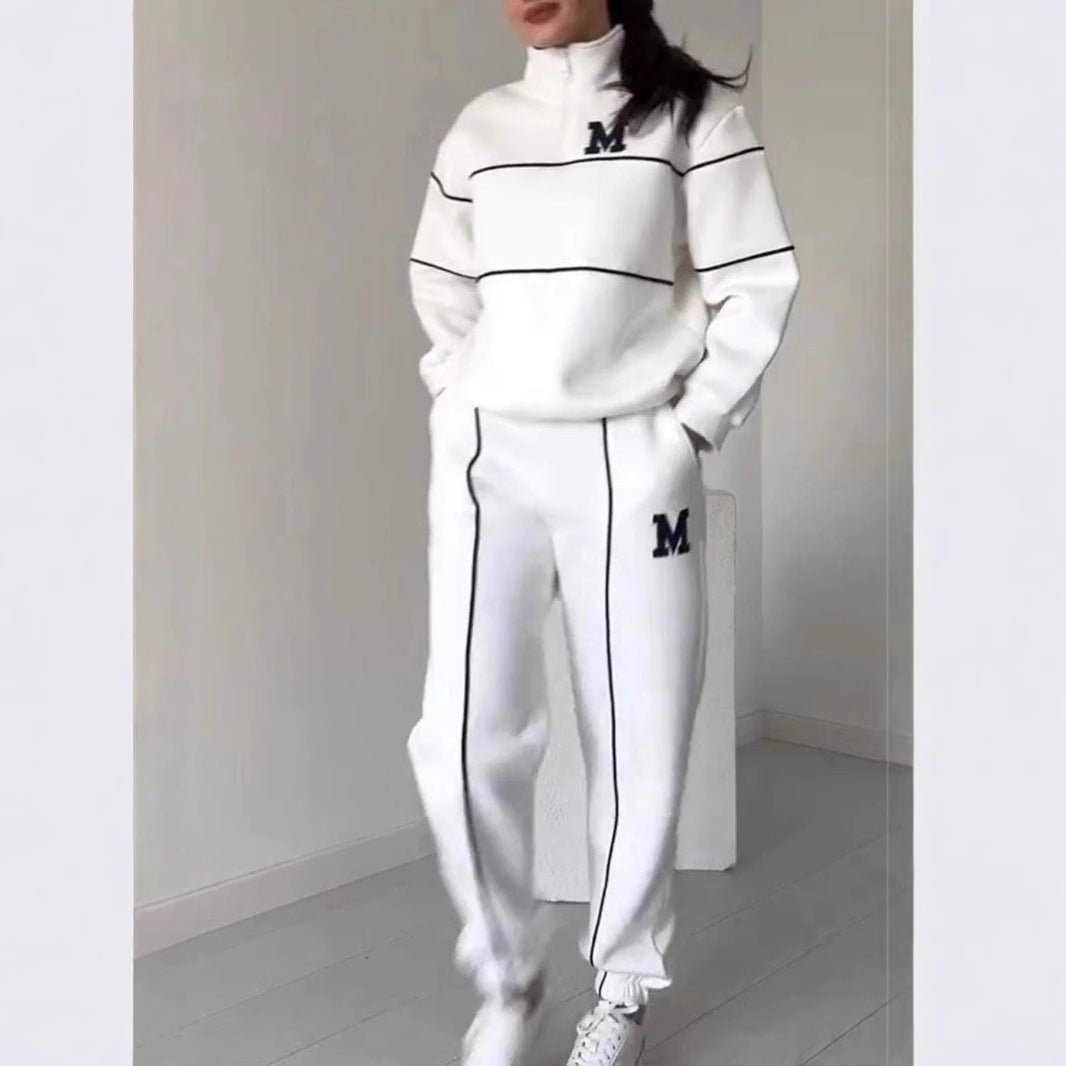 Women's Sweater Letter Long Sleeve Sports Suit - AmiraMart