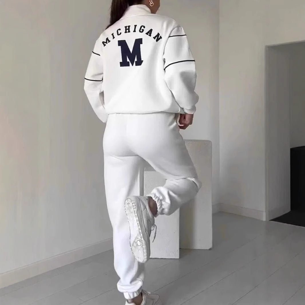 Women's Sweater Letter Long Sleeve Sports Suit - AmiraMart