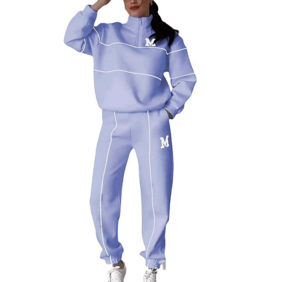 Women's Sweater Letter Long Sleeve Sports Suit - AmiraMart