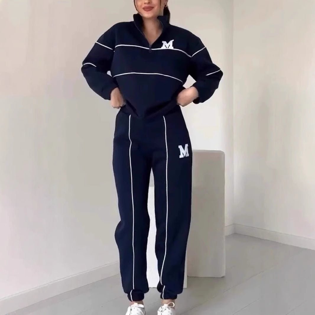 Women's Sweater Letter Long Sleeve Sports Suit - AmiraMart