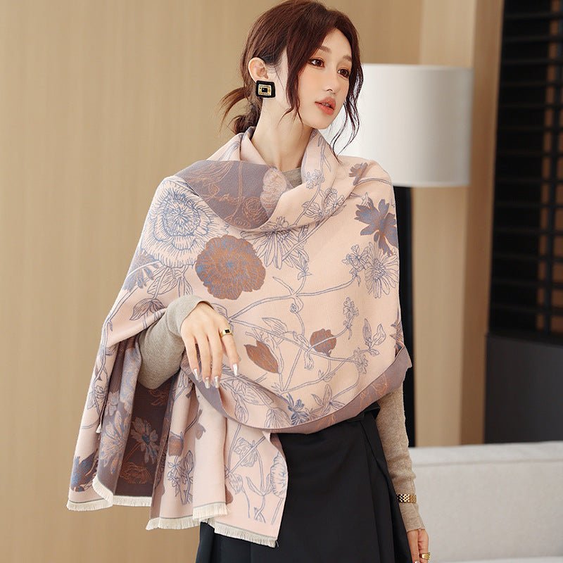 Women's Thick Warm Printing Cashmere Scarf - AmiraMart