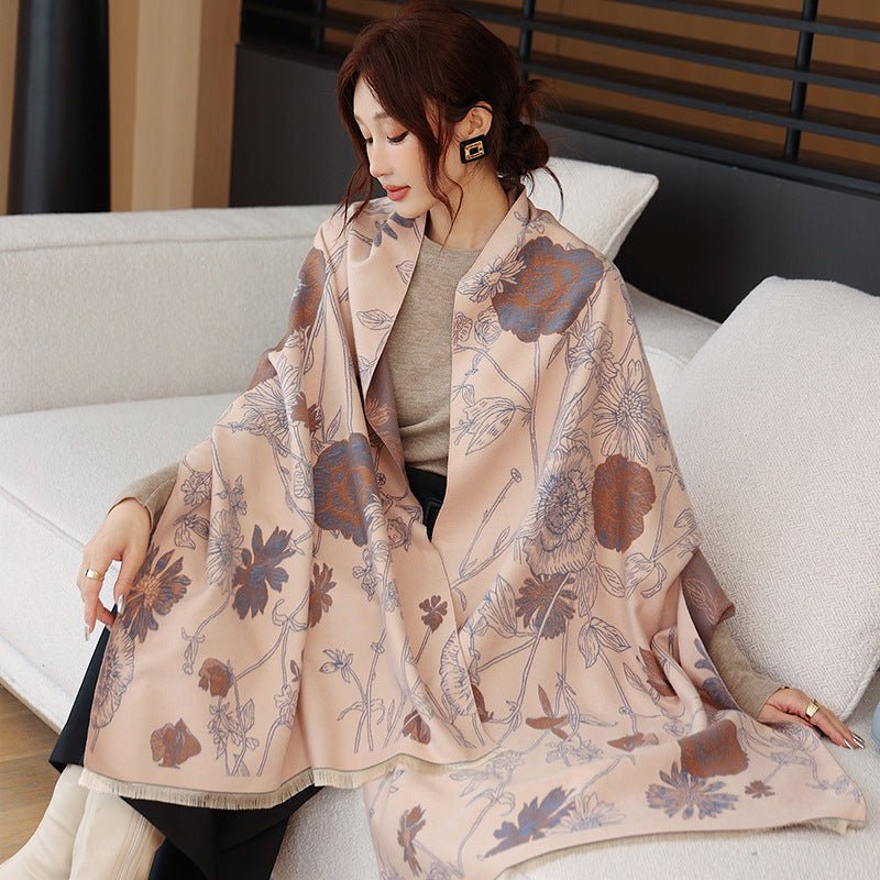 Women's Thick Warm Printing Cashmere Scarf - AmiraMart