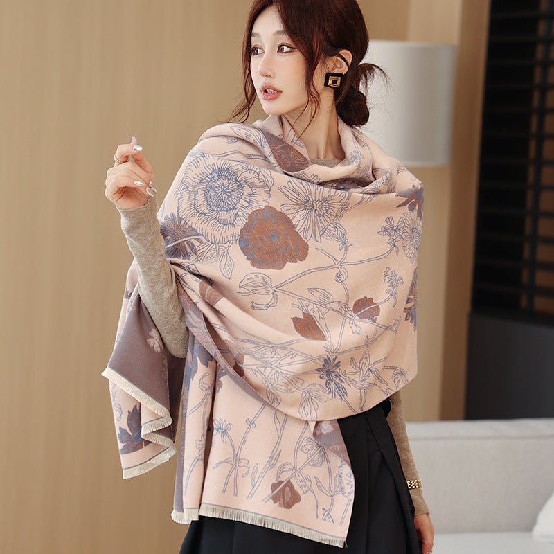 Women's Thick Warm Printing Cashmere Scarf - AmiraMart