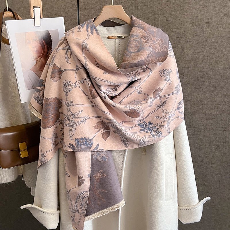 Women's Thick Warm Printing Cashmere Scarf - AmiraMart