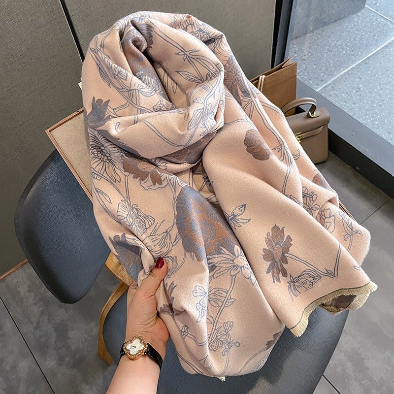 Women's Thick Warm Printing Cashmere Scarf - AmiraMart