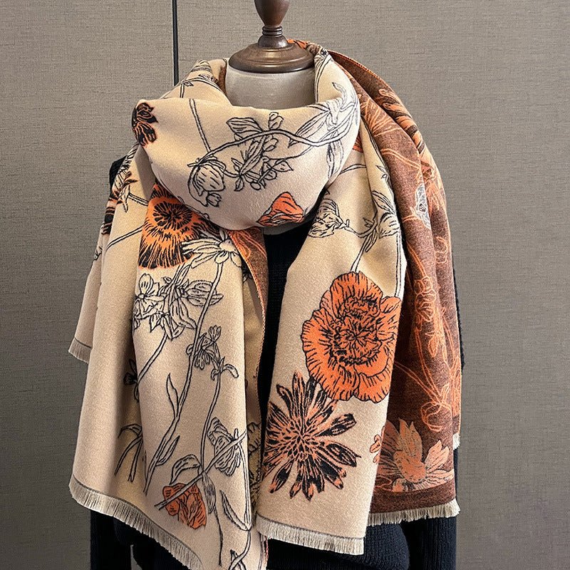 Women's Thick Warm Printing Cashmere Scarf - AmiraMart