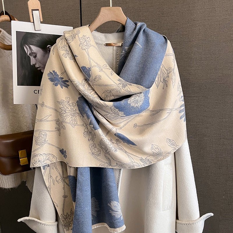 Women's Thick Warm Printing Cashmere Scarf - AmiraMart