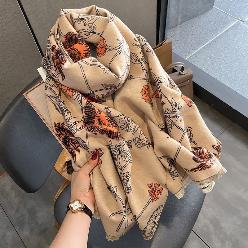 Women's Thick Warm Printing Cashmere Scarf - AmiraMart